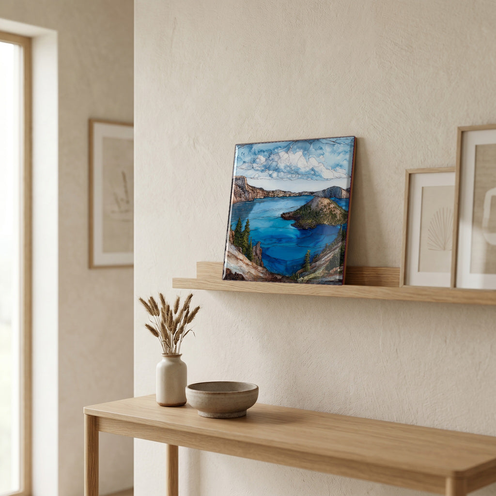 In the entryway, first thing you see.