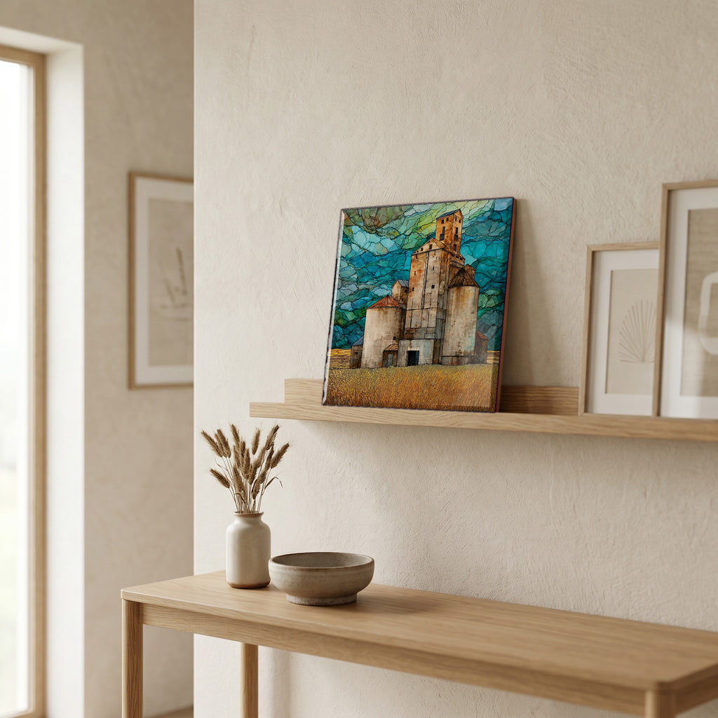 In the entryway, first thing you see.