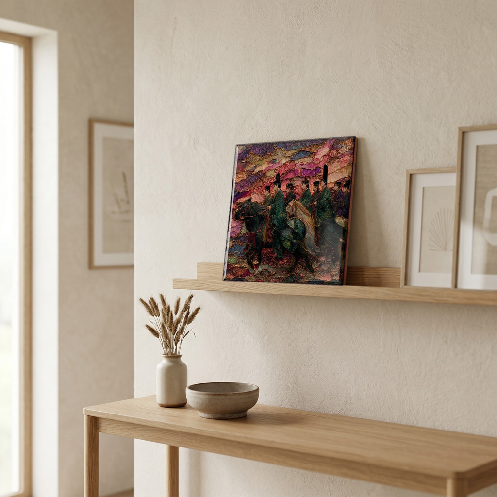In the entryway, first thing you see.