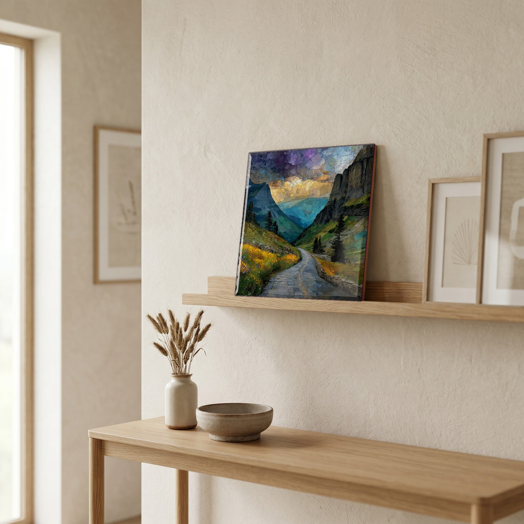 In the entryway, first thing you see.