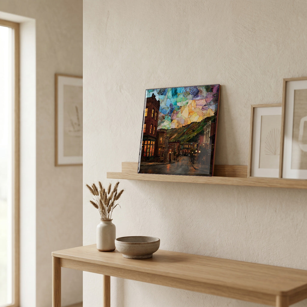 In the entryway, first thing you see.