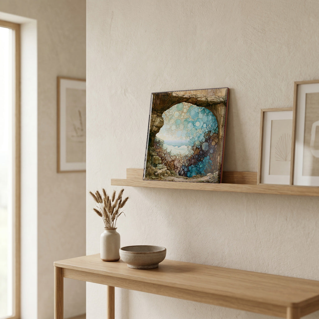 In the entryway, first thing you see.