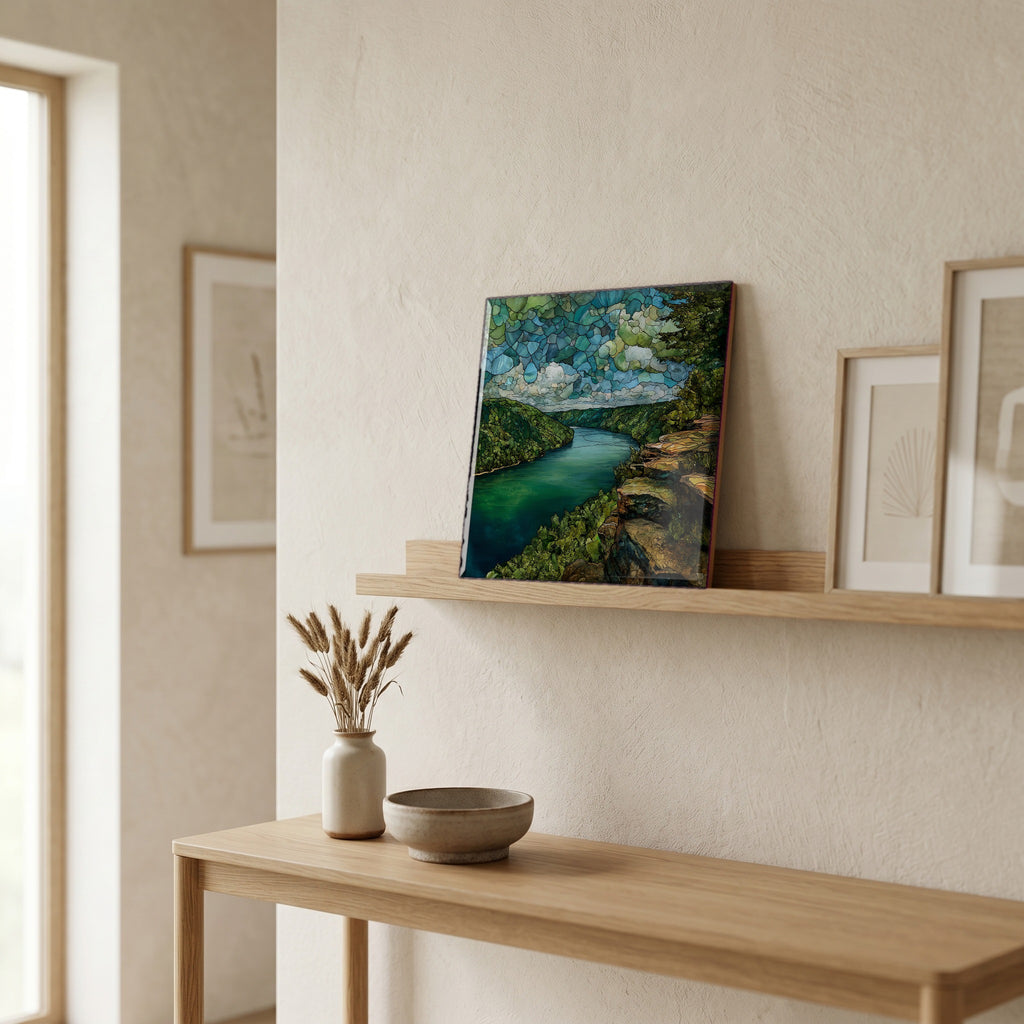 In the entryway, first thing you see.