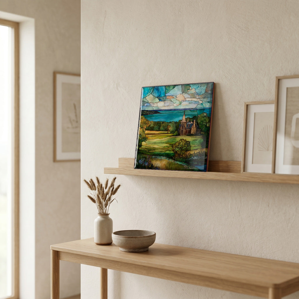 In the entryway, first thing you see.