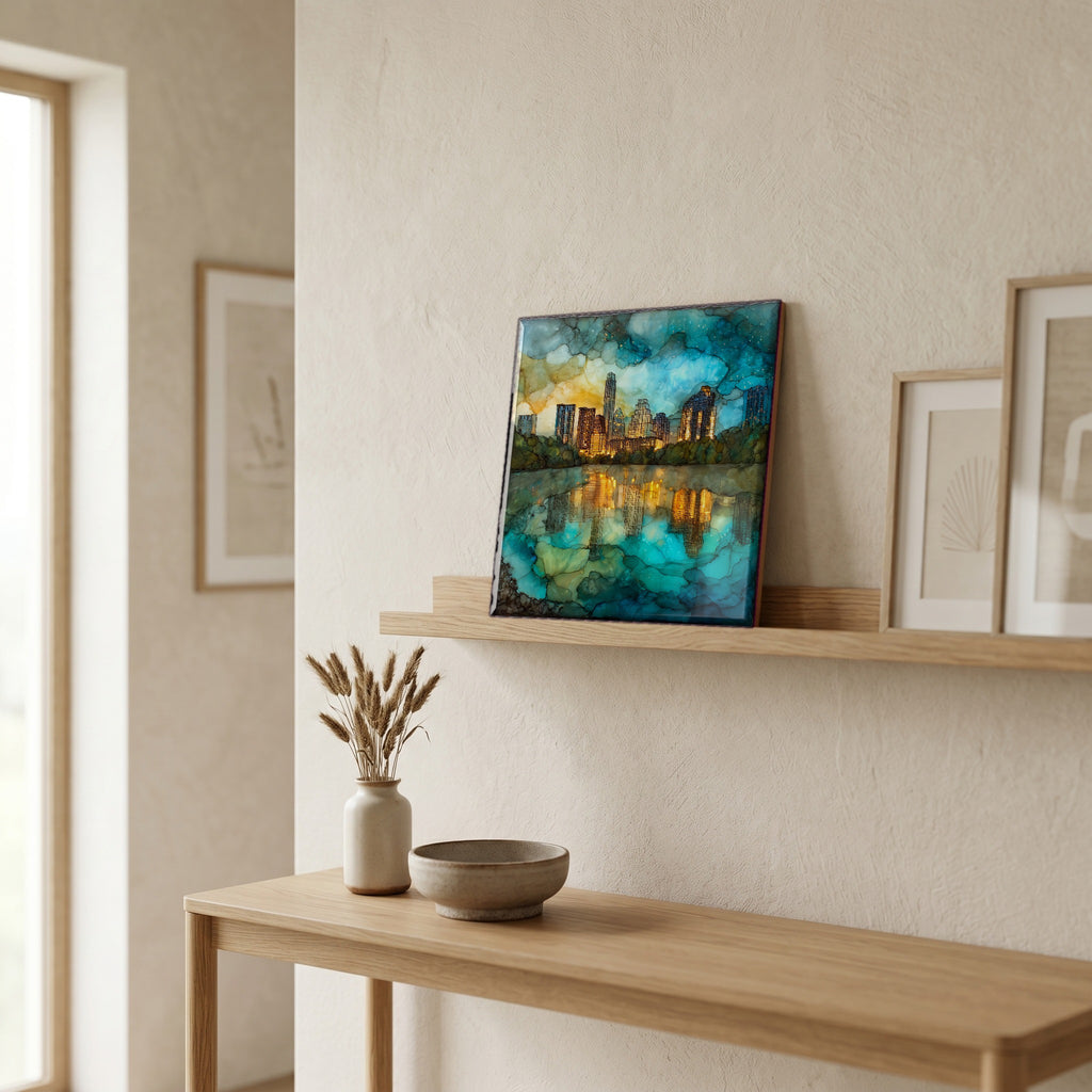 In the entryway, first thing you see.
