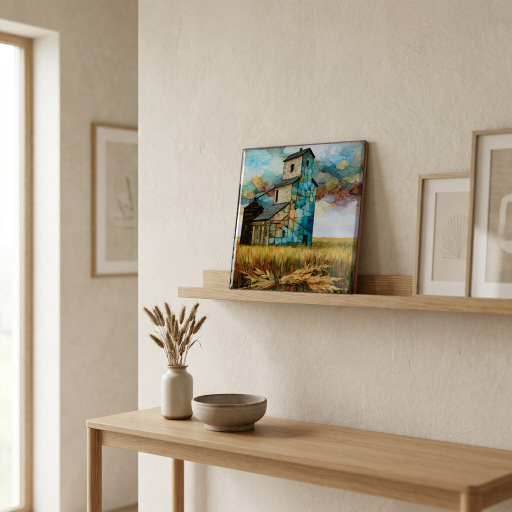 In the entryway, first thing you see.