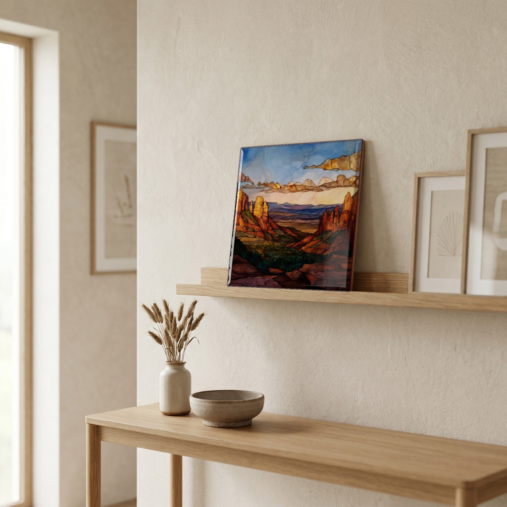 In the entryway, first thing you see.