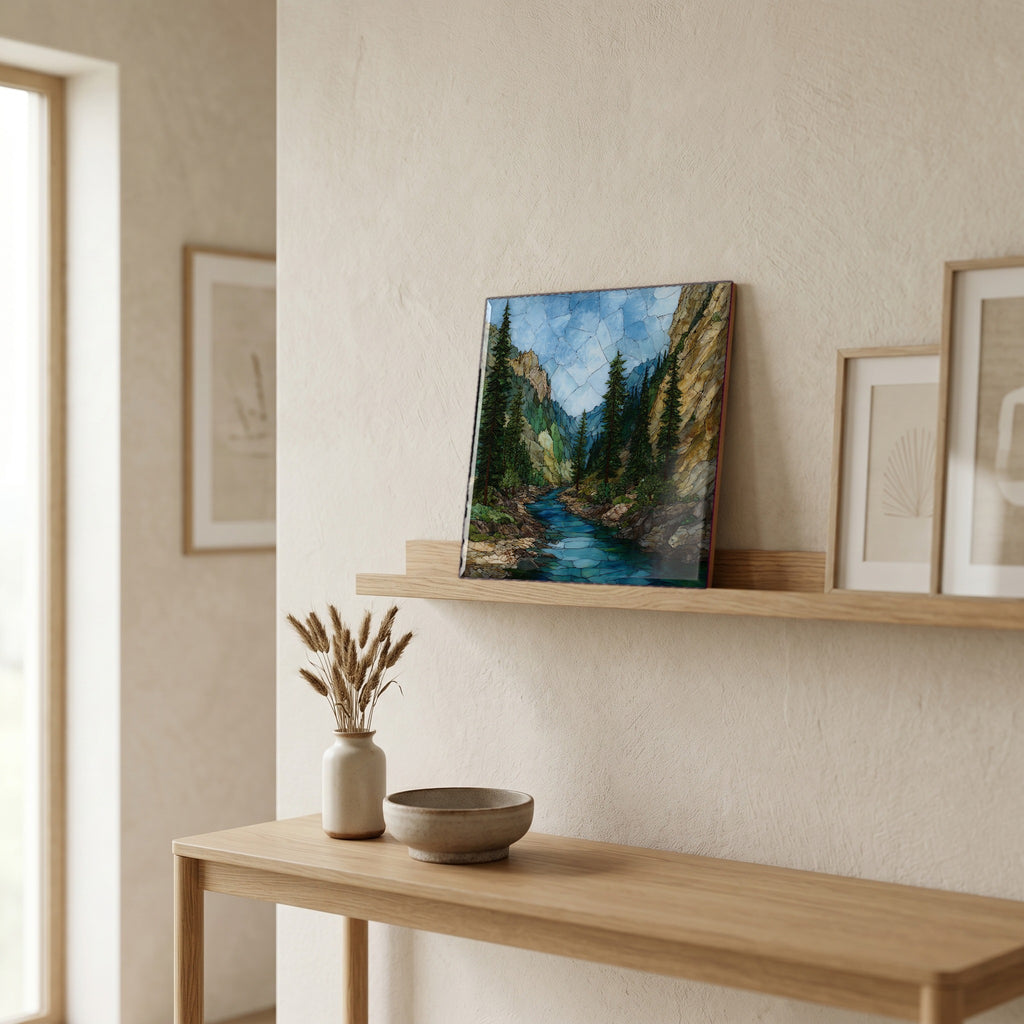 In the entryway, first thing you see.