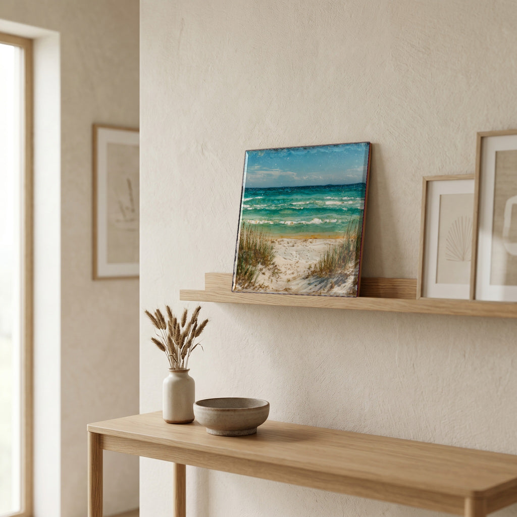 In the entryway, first thing you see.
