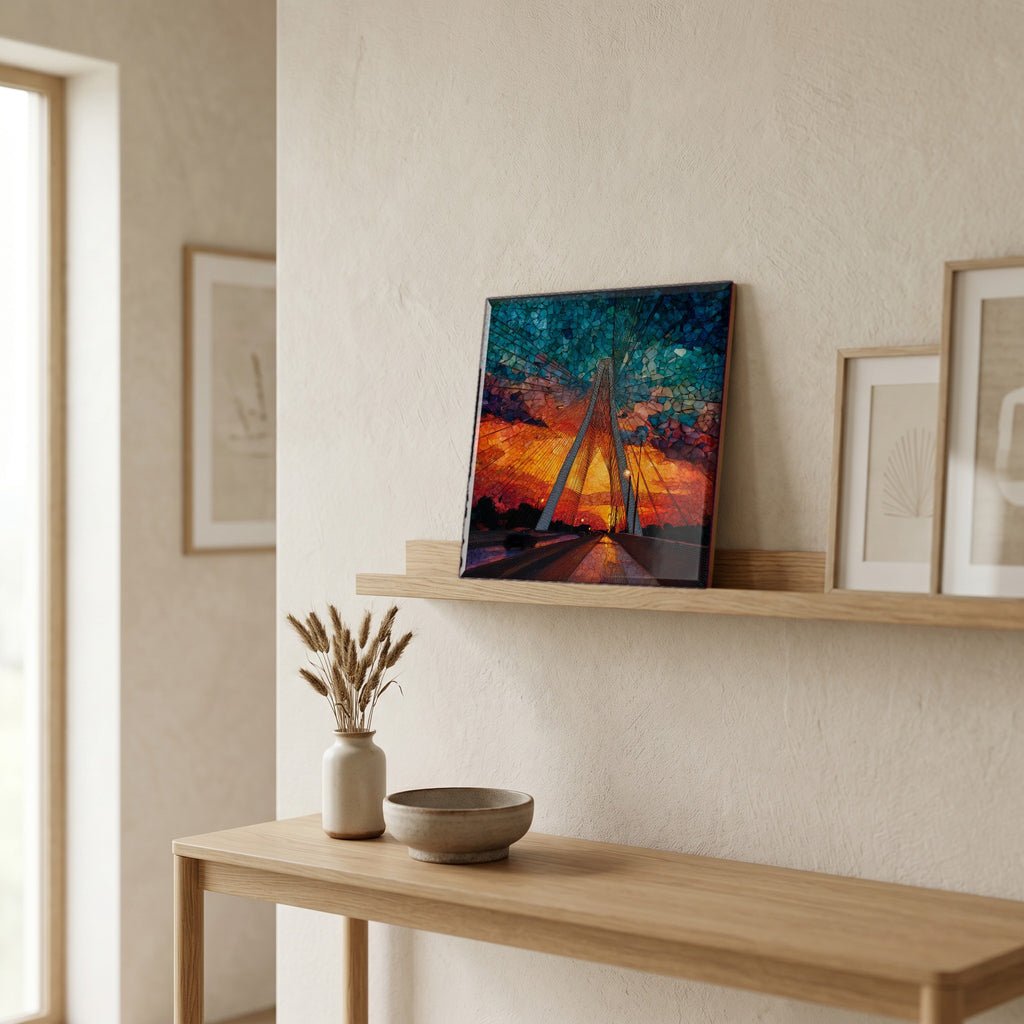 In the entryway, first thing you see.