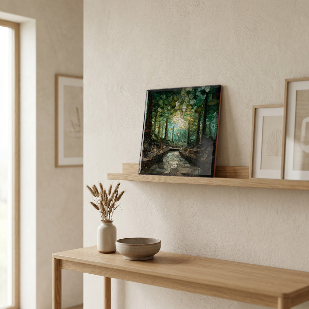 In the entryway, first thing you see.