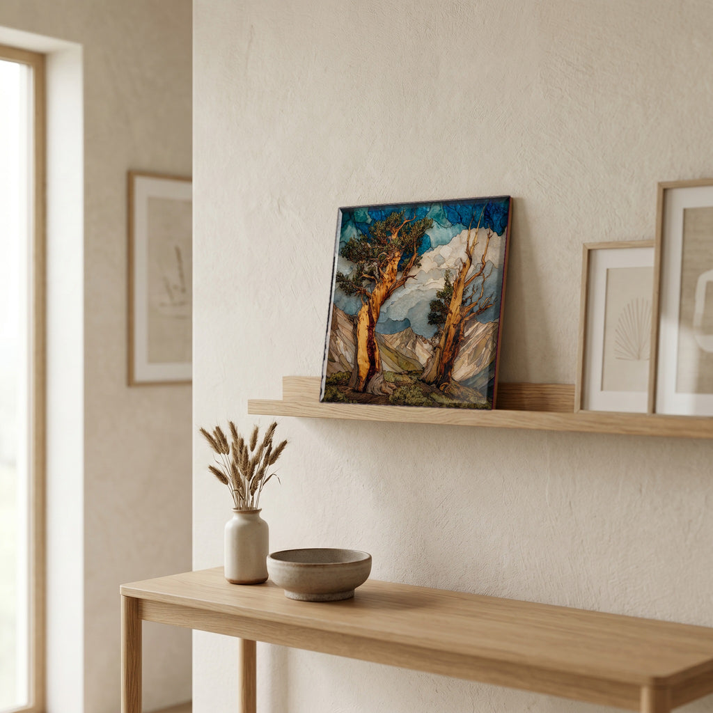 In the entryway, first thing you see.