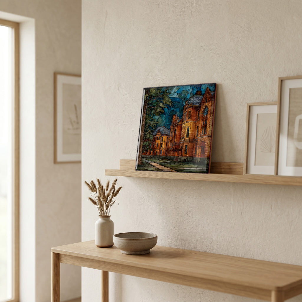 In the entryway, first thing you see.