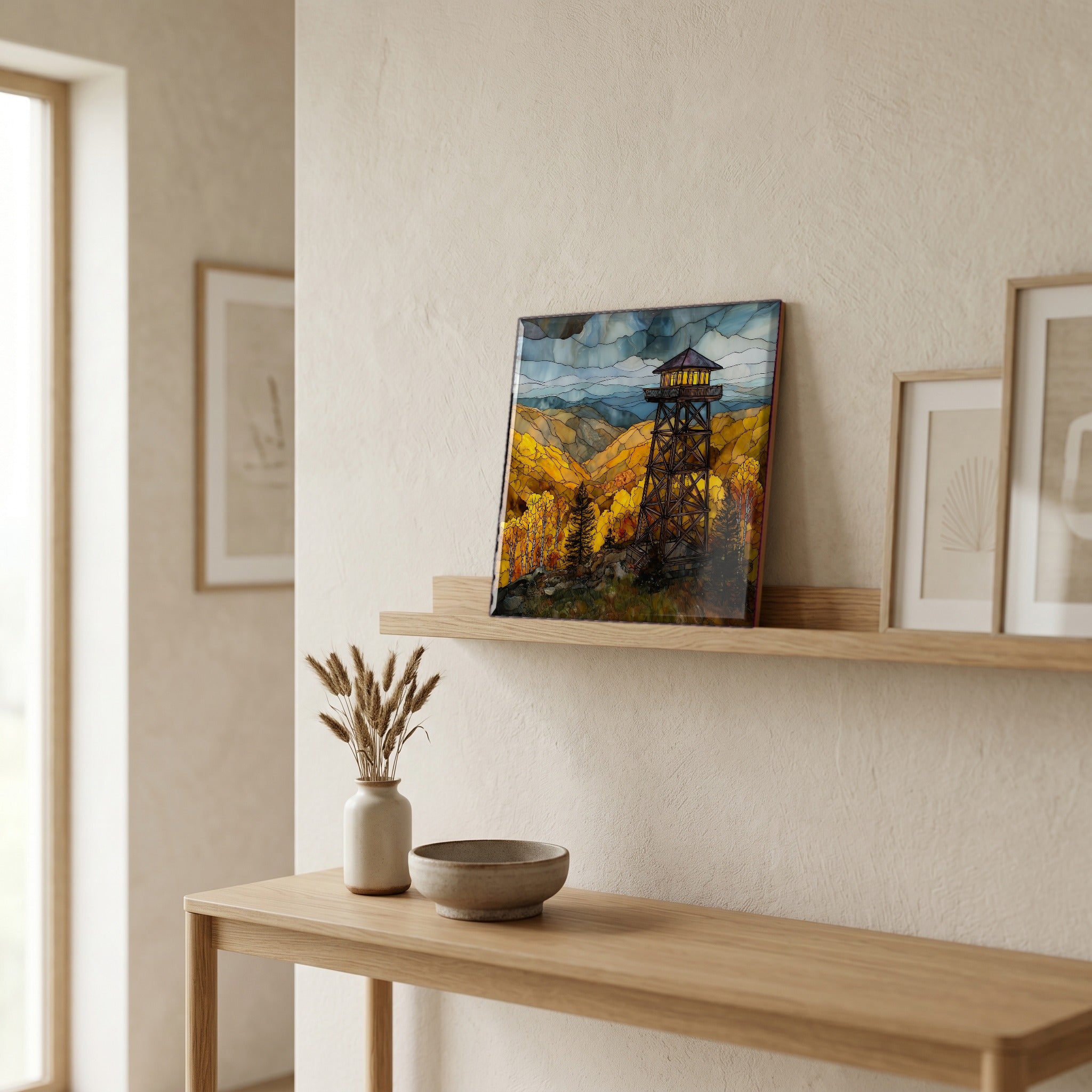 In the entryway, first thing you see.
