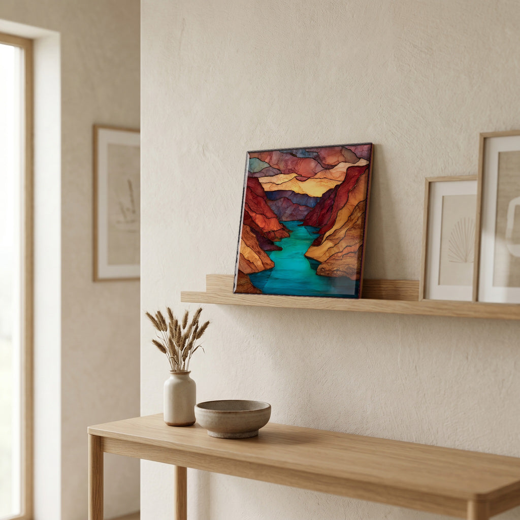 In the entryway, first thing you see.