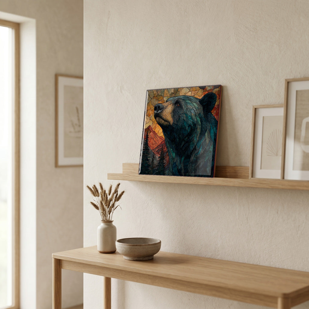 In the entryway, first thing you see.