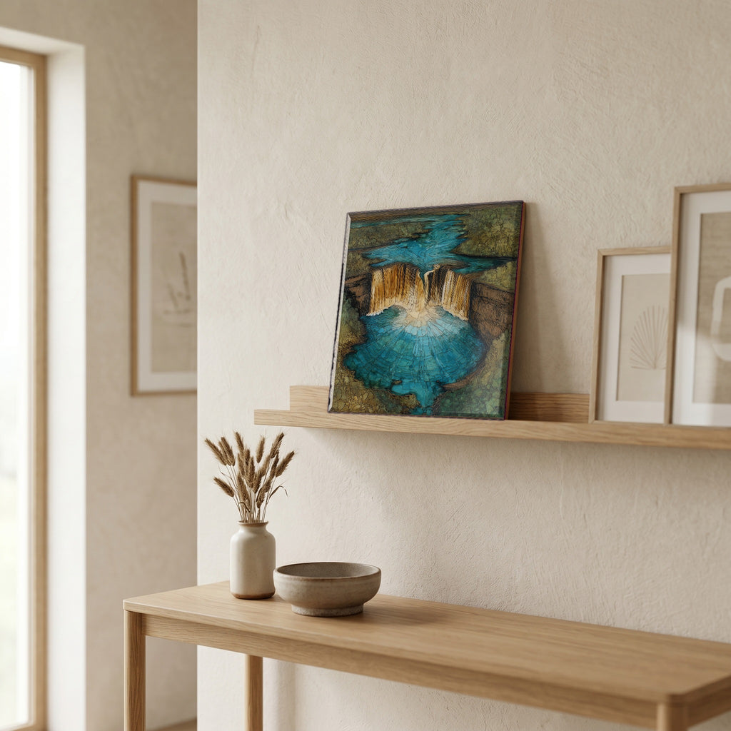 In the entryway, first thing you see.