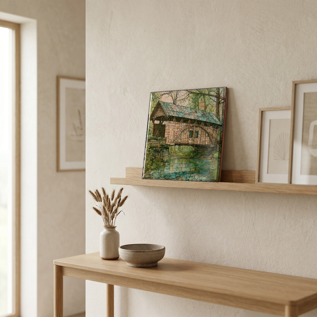 In the entryway, first thing you see.