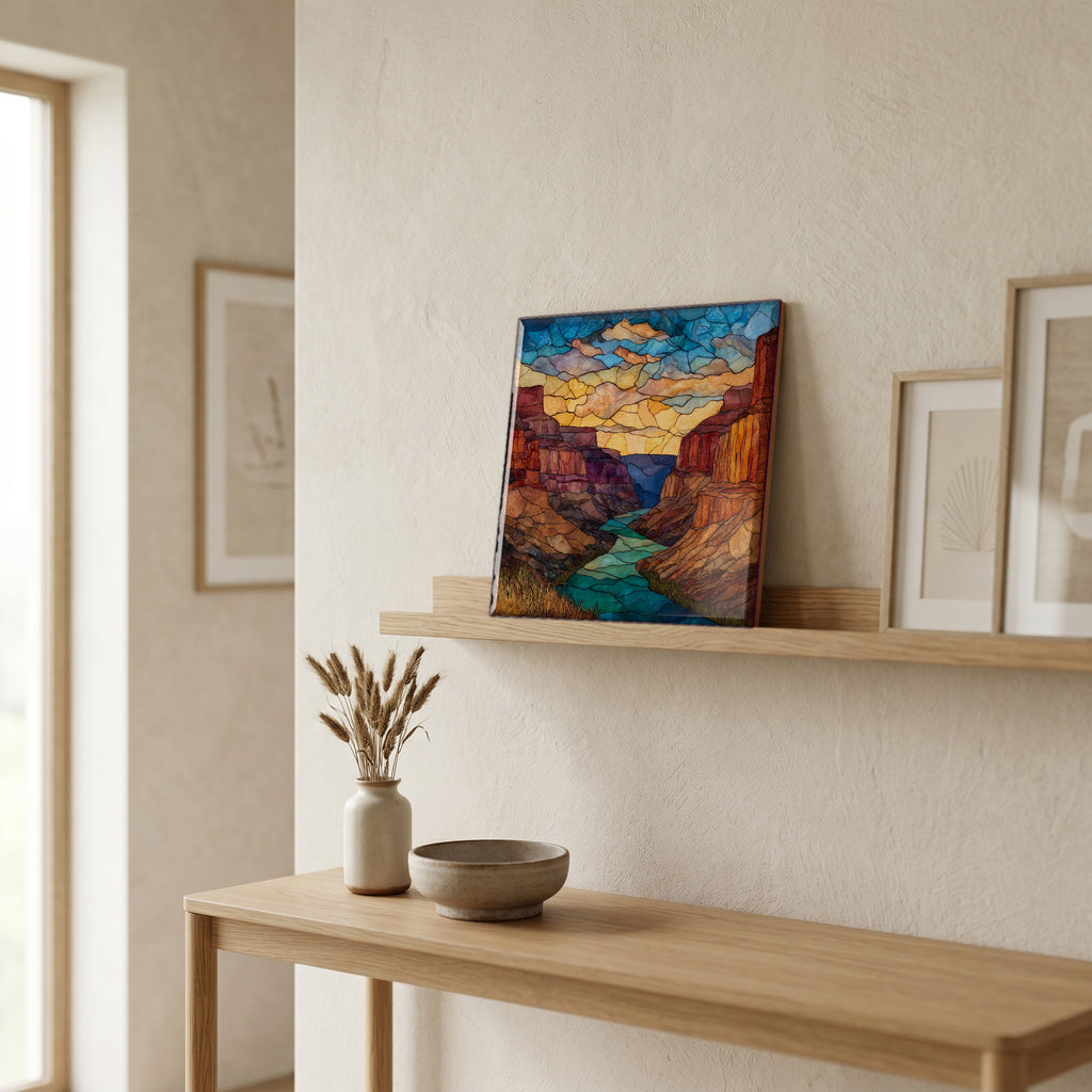 In the entryway, first thing you see.