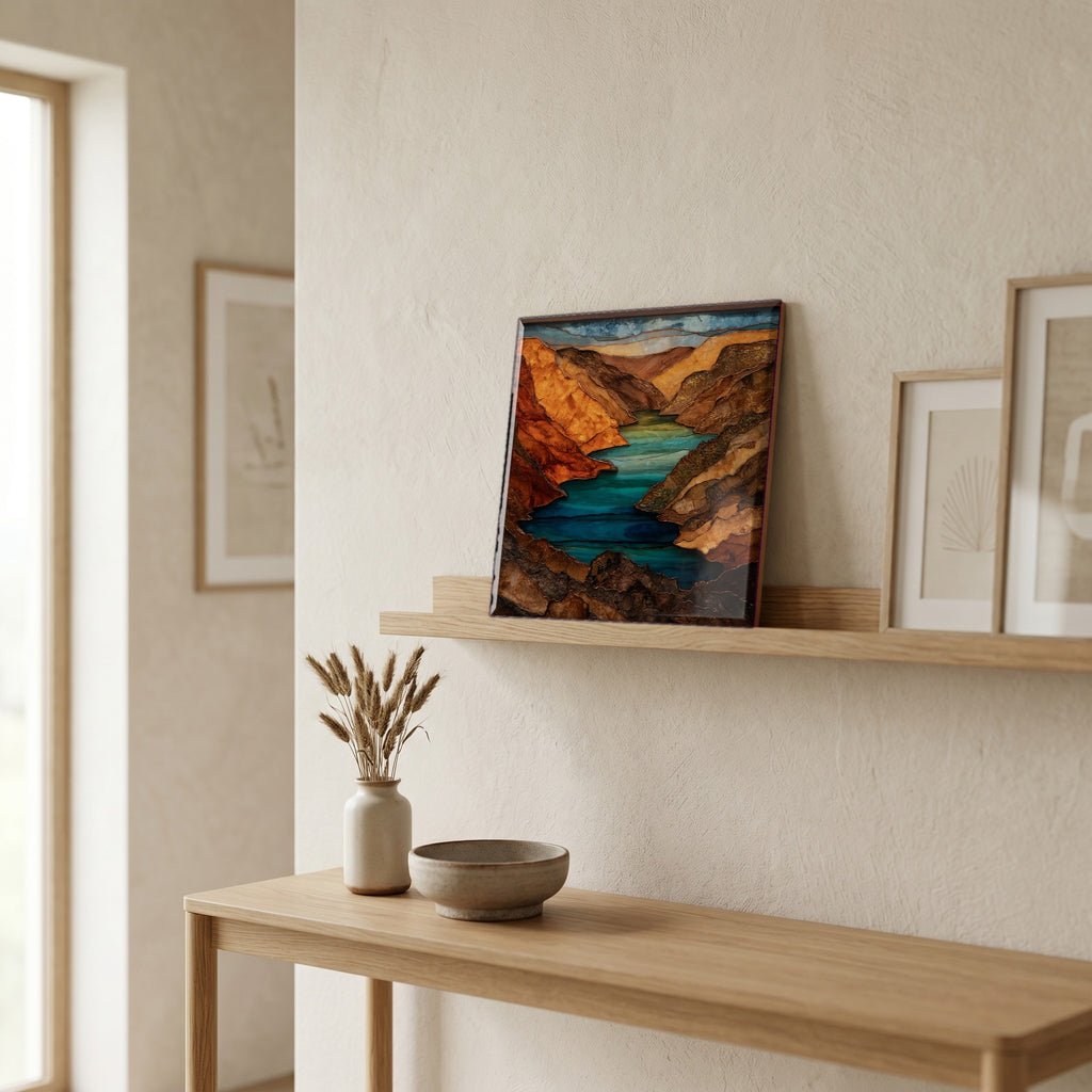 In the entryway, first thing you see.