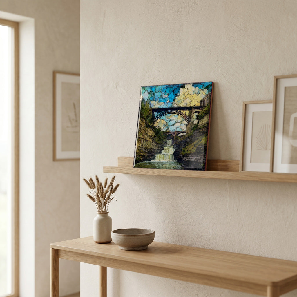 In the entryway, first thing you see.