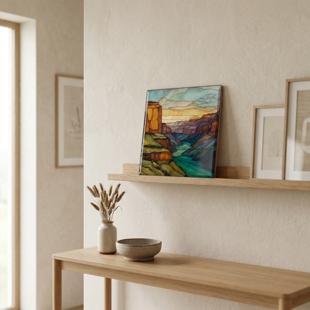 In the entryway, first thing you see.