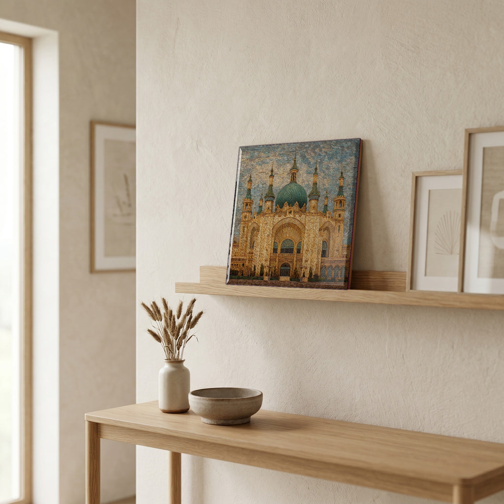 In the entryway, first thing you see.