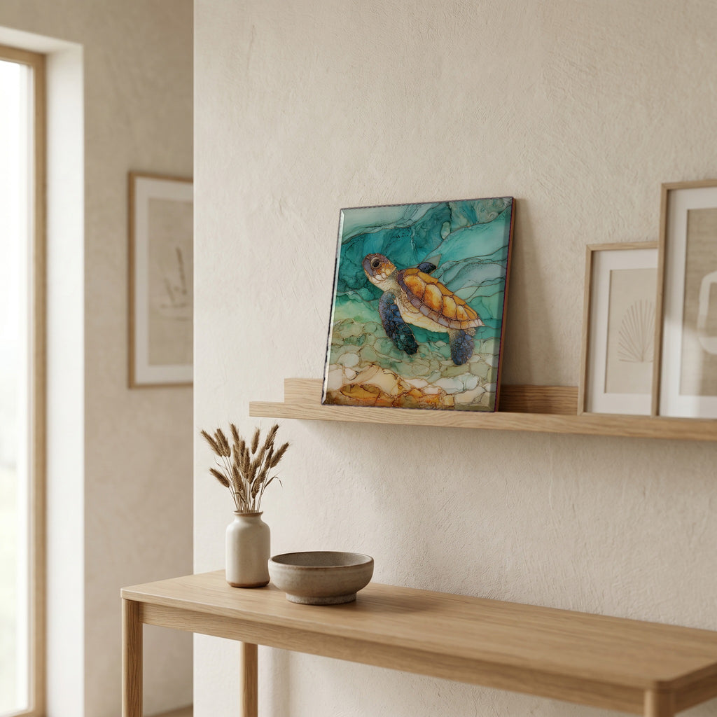 In the entryway, first thing you see.