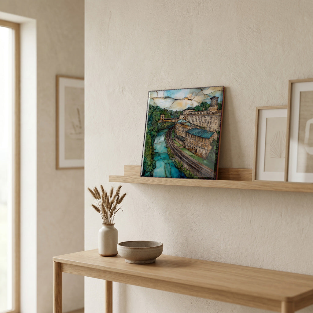 In the entryway, first thing you see.