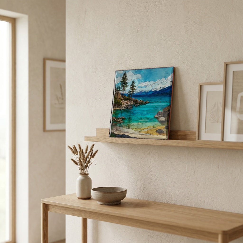 In the entryway, first thing you see.