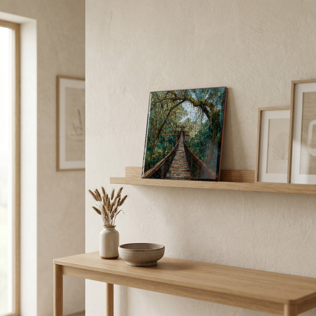 In the entryway, first thing you see.