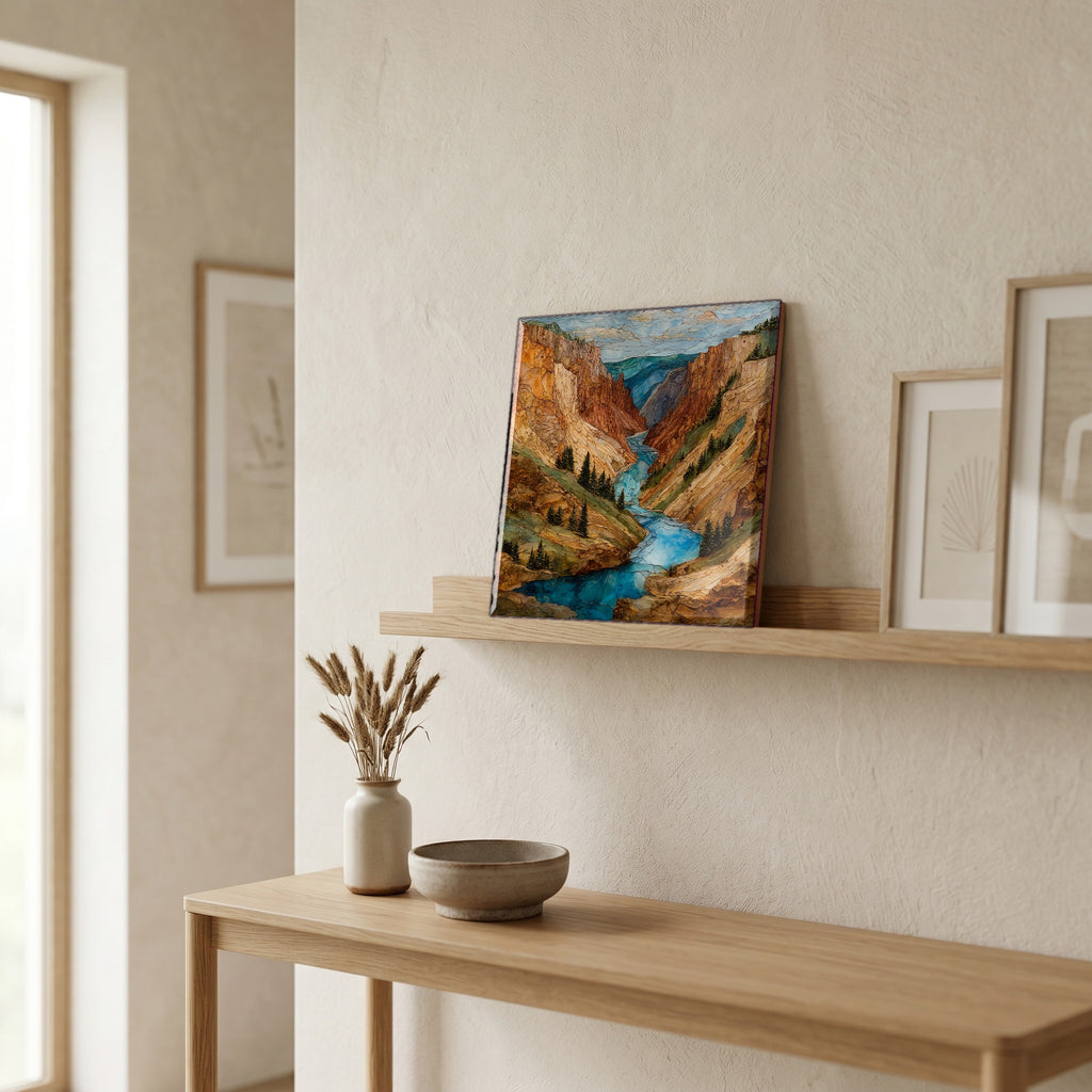 In the entryway, first thing you see.