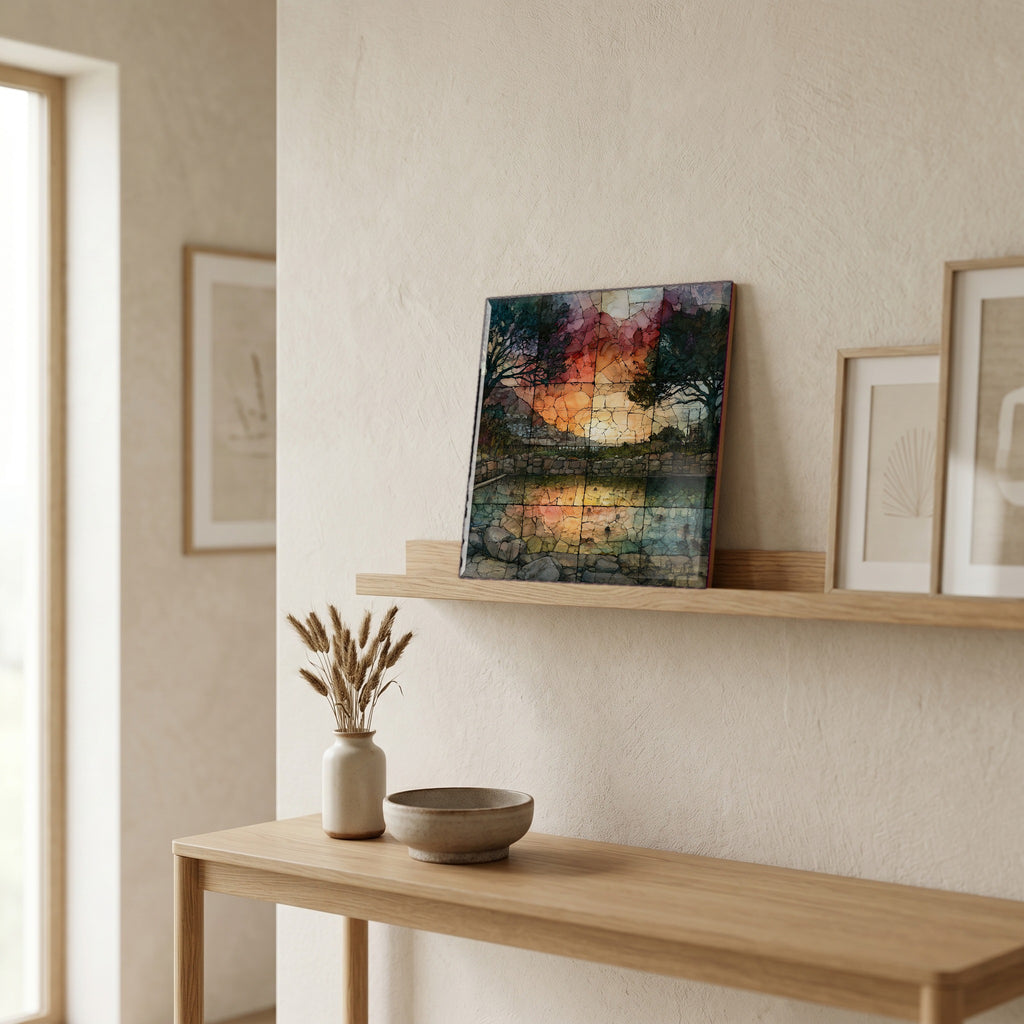 In the entryway, first thing you see.