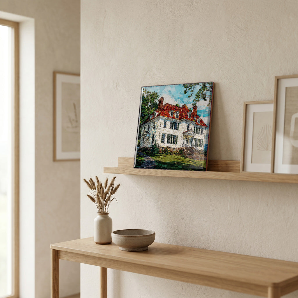 In the entryway, first thing you see.