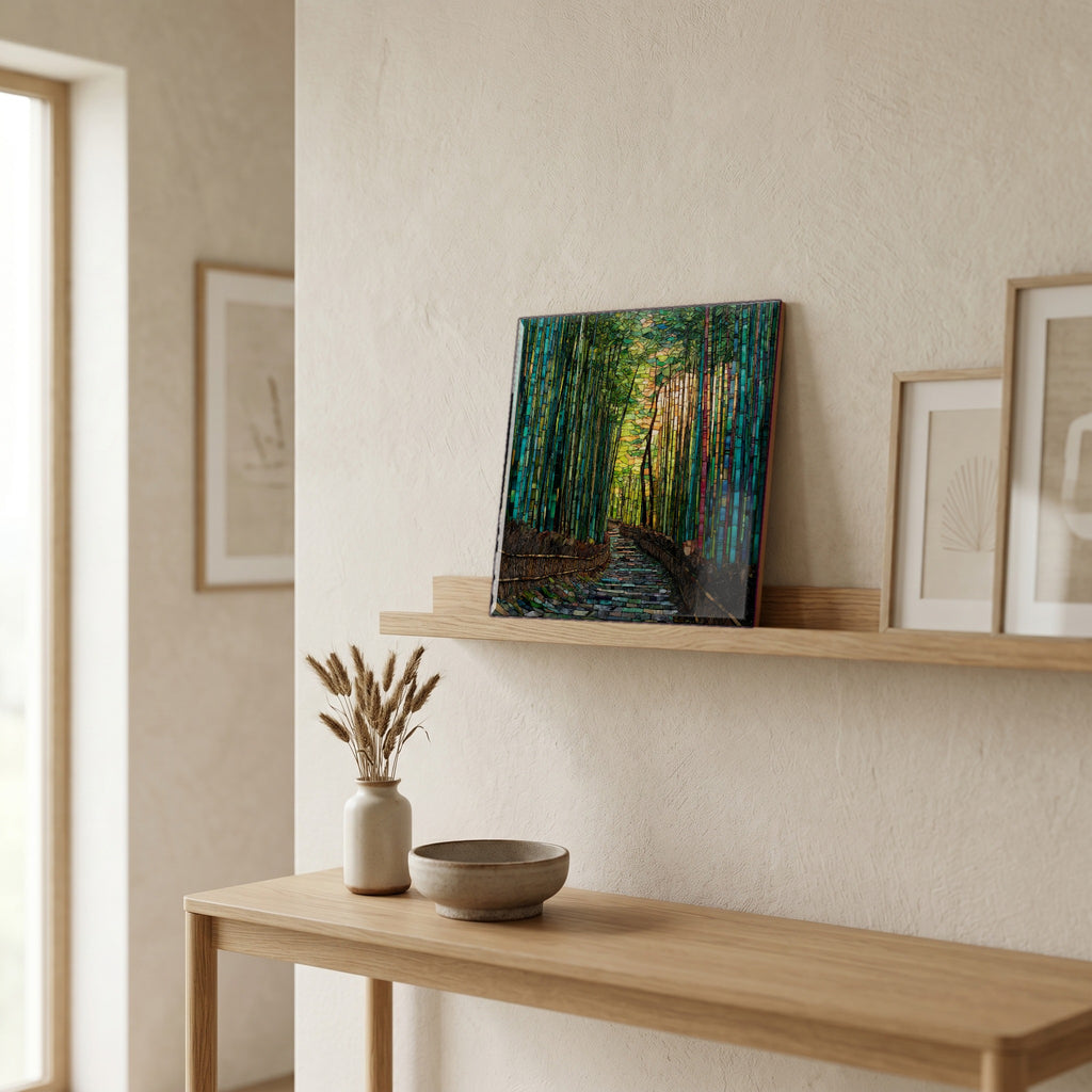 In the entryway, first thing you see.