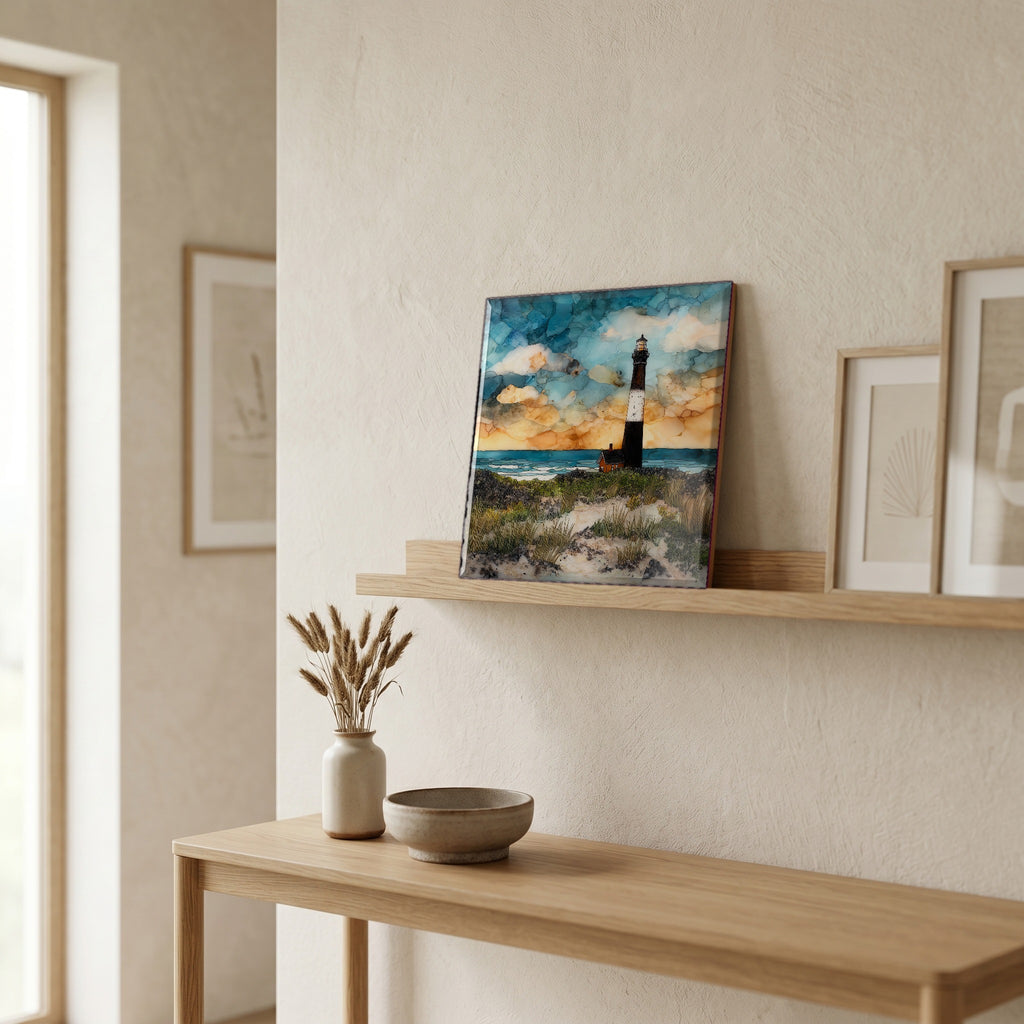 In the entryway, first thing you see.