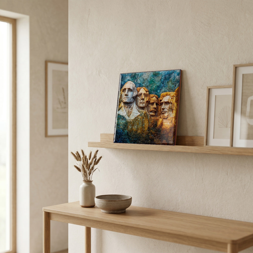 In the entryway, first thing you see.