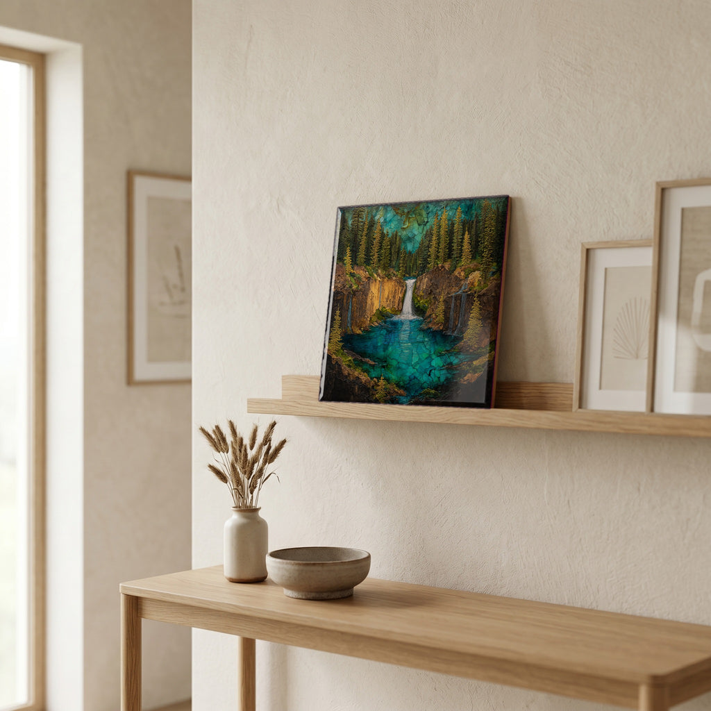 In the entryway, first thing you see.