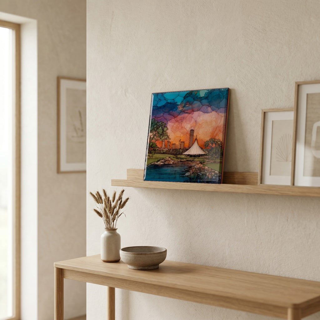 In the entryway, first thing you see.