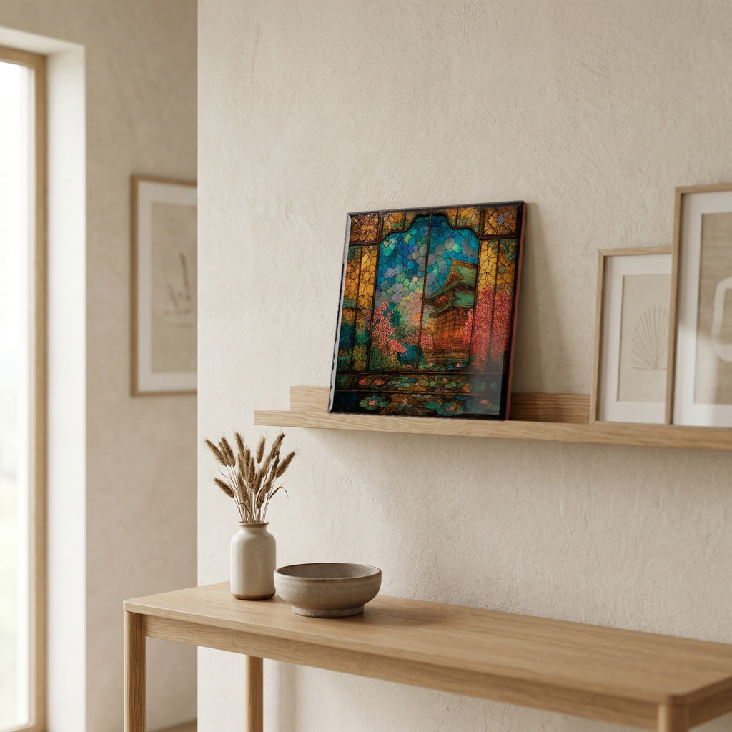 In the entryway, first thing you see.