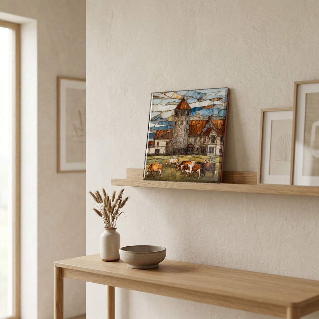 In the entryway, first thing you see.