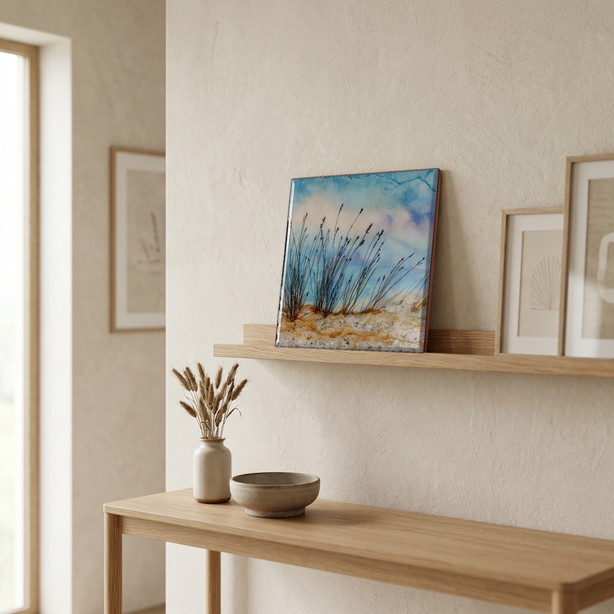 In the entryway, first thing you see.