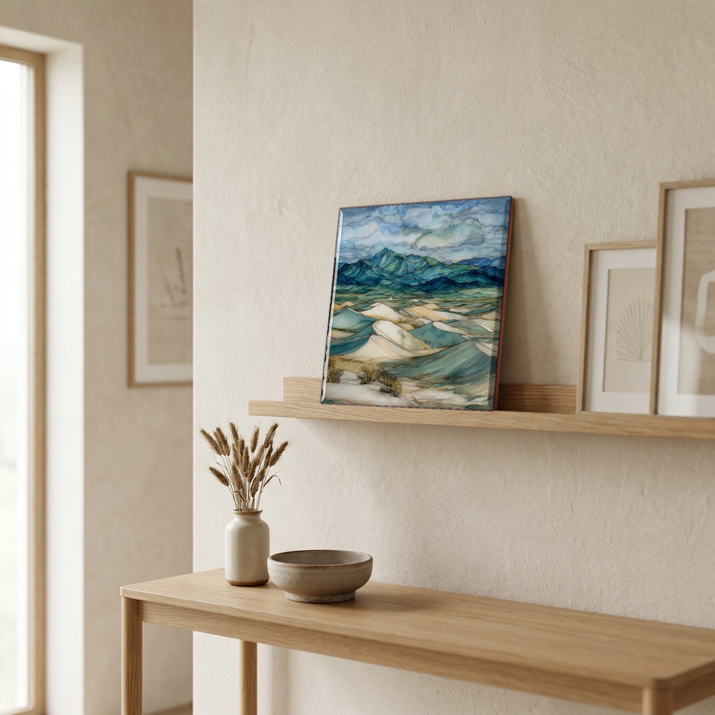 In the entryway, first thing you see.