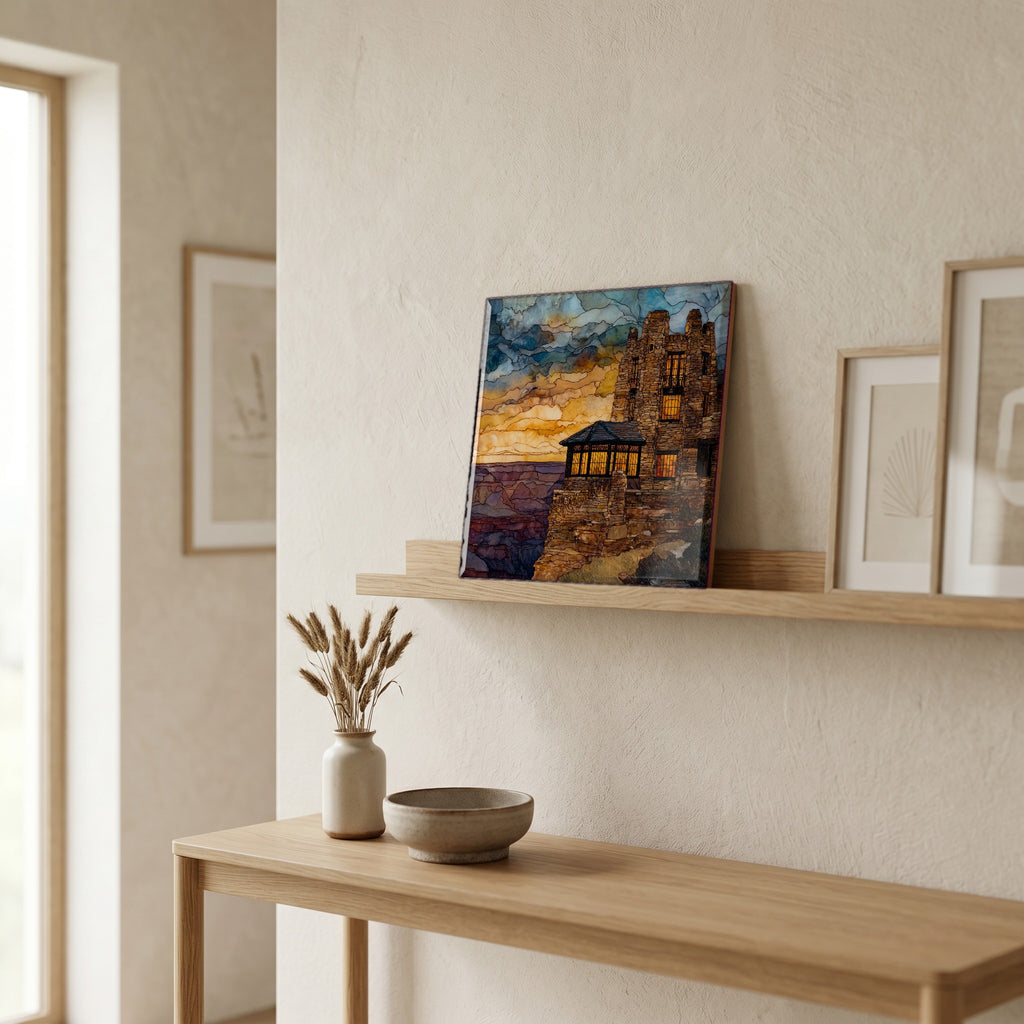 In the entryway, first thing you see.