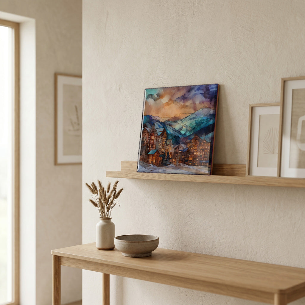 In the entryway, first thing you see.
