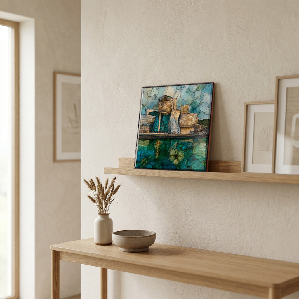 In the entryway, first thing you see.