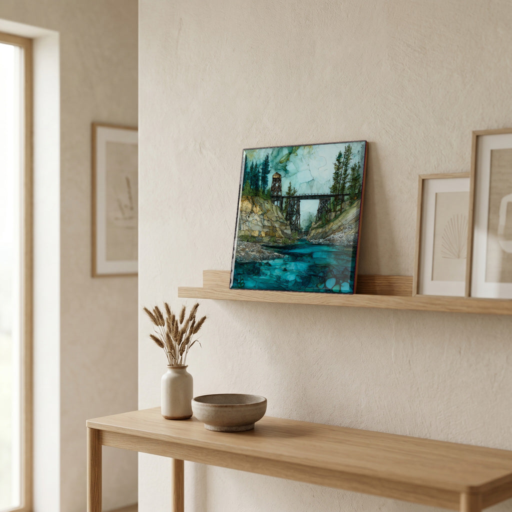 In the entryway, first thing you see.