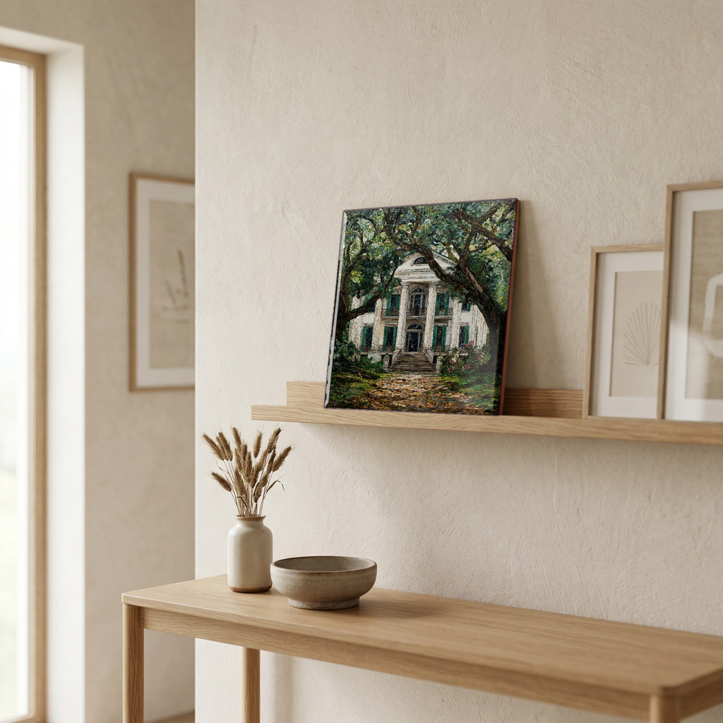 In the entryway, first thing you see.