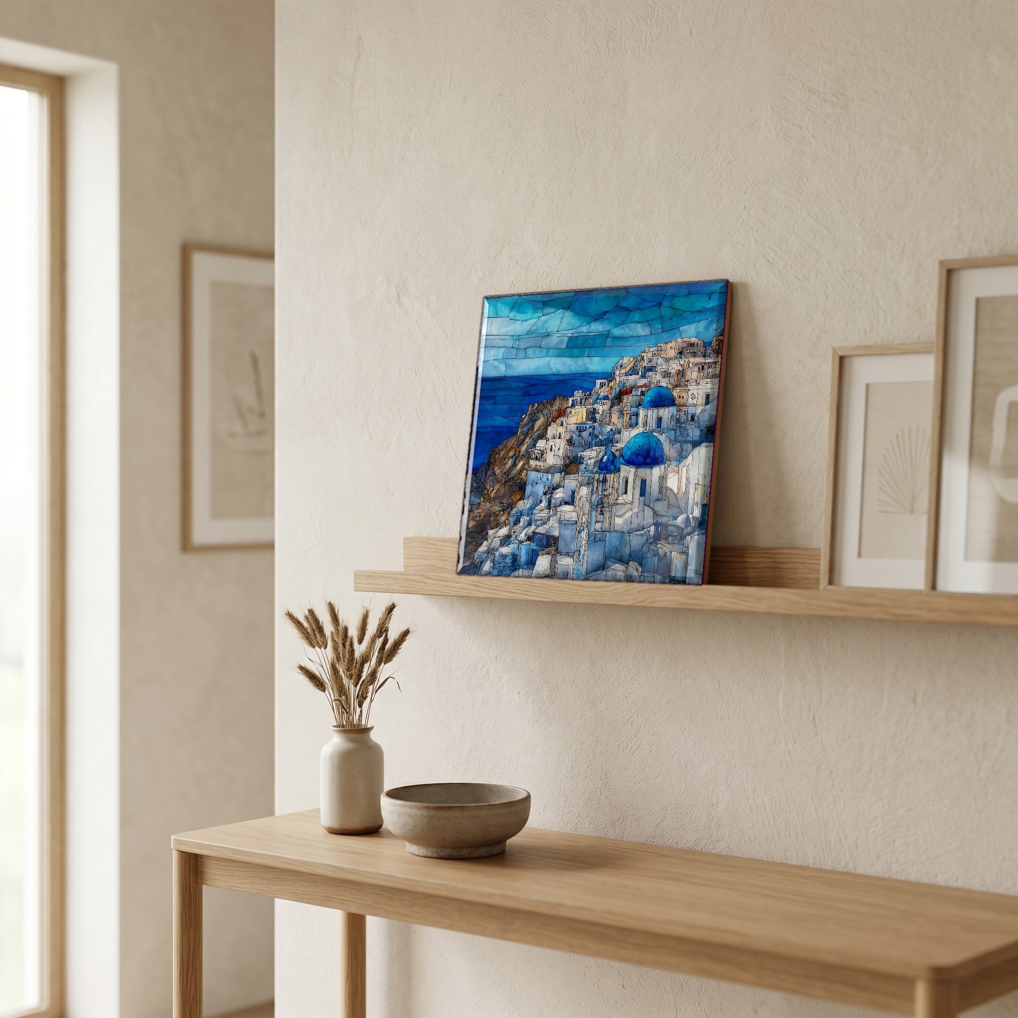 In the entryway, first thing you see.