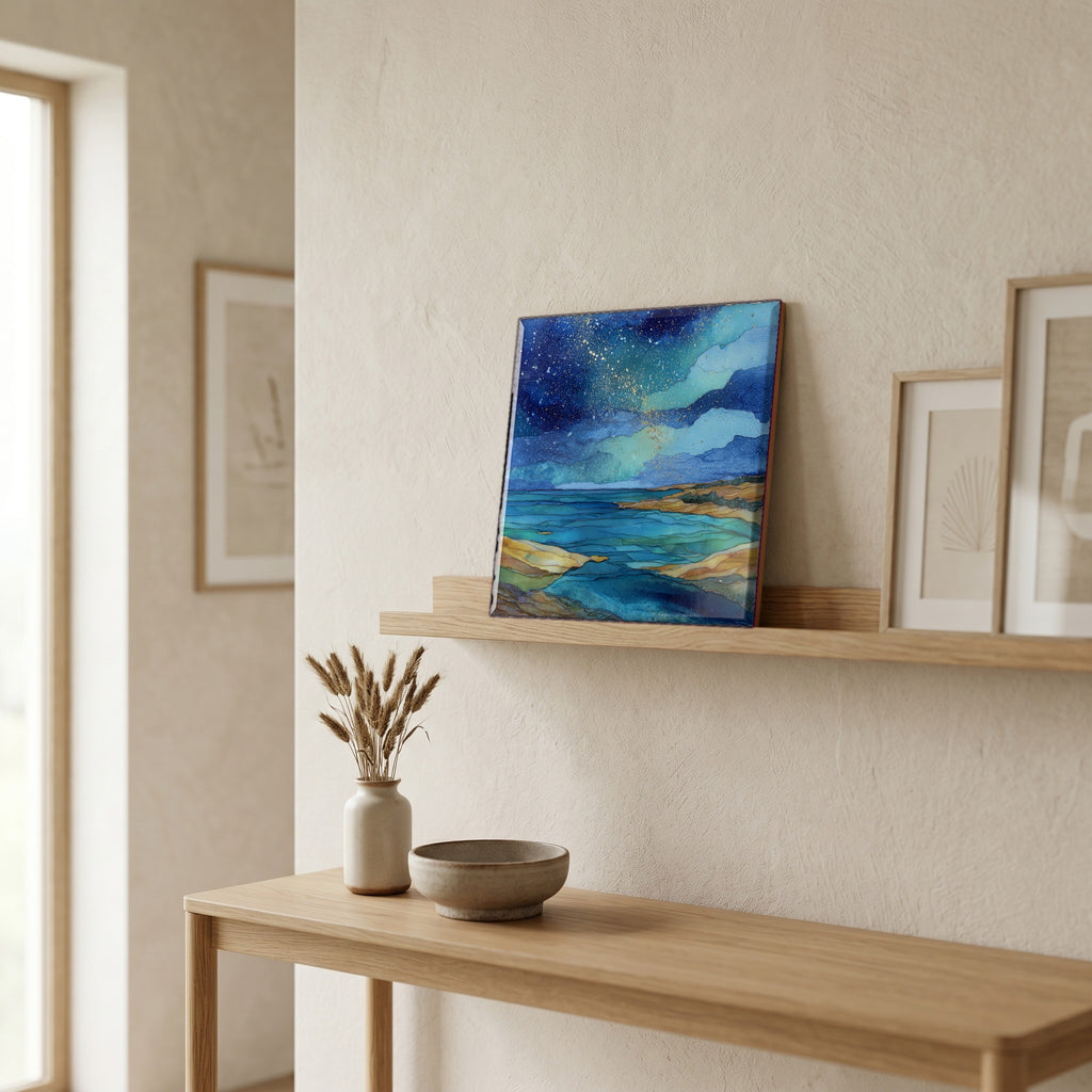 In the entryway, first thing you see.